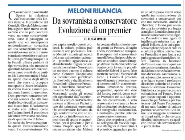 Il Tempo: Da sovranista a conservatore. Evoluzione di un premier